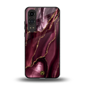 maroon liquid marble back phone cover | glass case for oneplus nord ce 4 lite