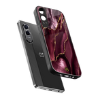maroon liquid marble back phone cover | glass case for oneplus nord ce 4 lite