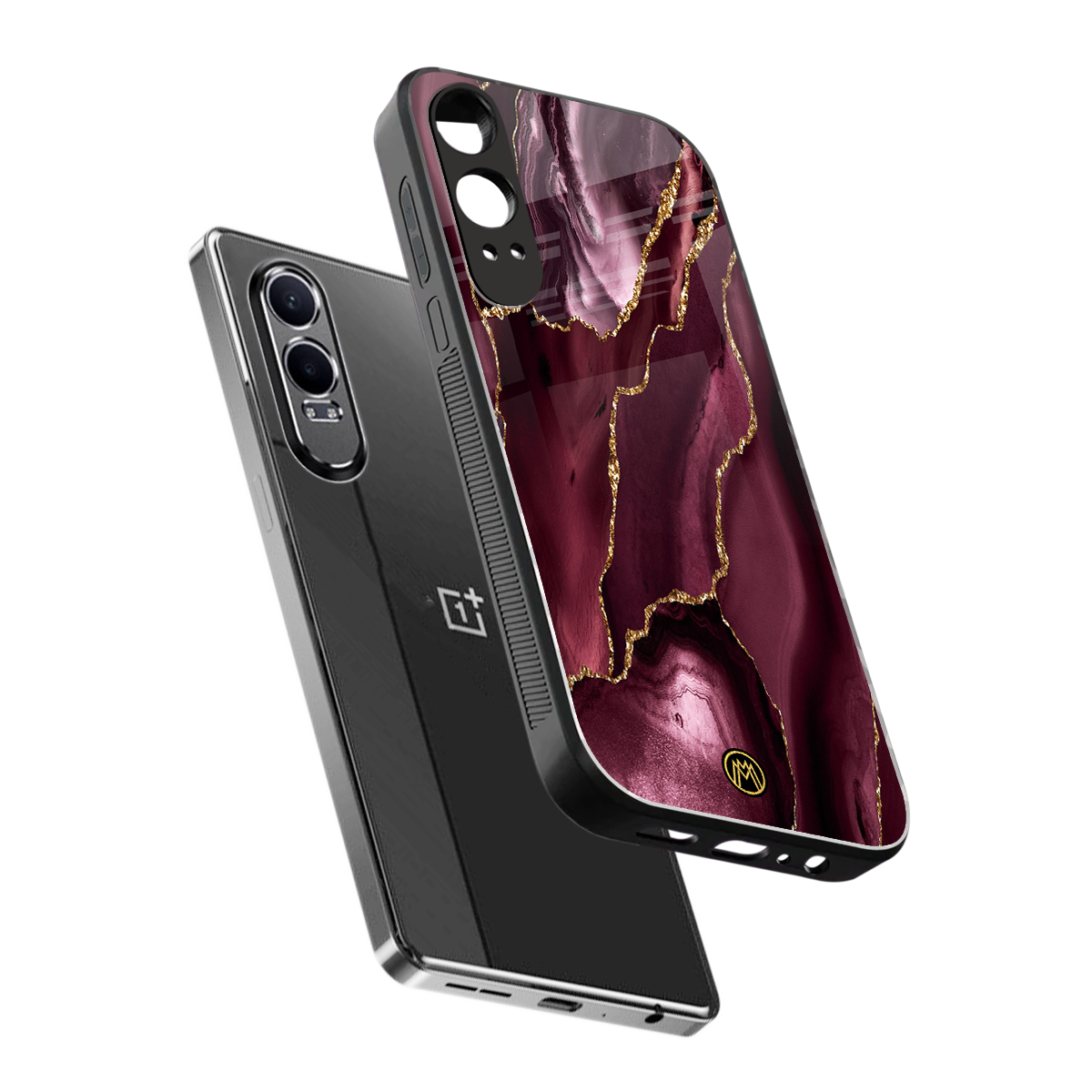 maroon liquid marble back phone cover | glass case for oneplus nord ce 4 lite