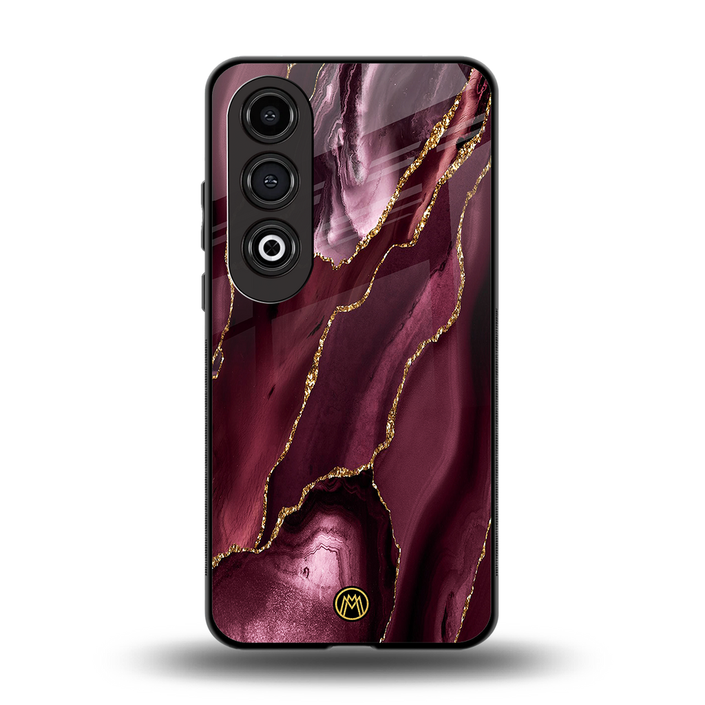 maroon liquid marble back phone cover | glass case for oneplus nord ce 4