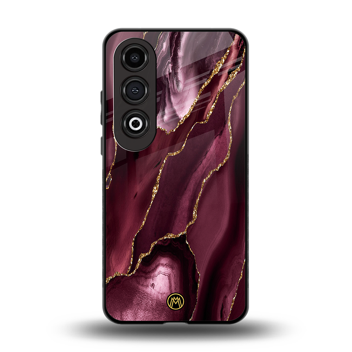maroon liquid marble back phone cover | glass case for oneplus nord ce 4