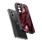 maroon liquid marble back phone cover | glass case for oneplus nord ce 4