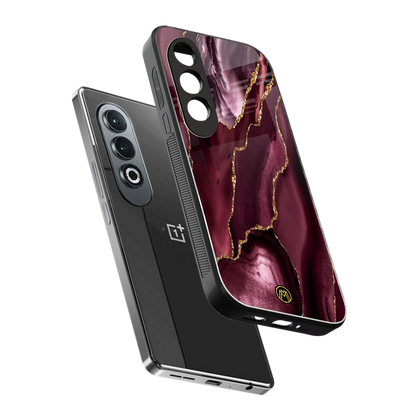maroon liquid marble back phone cover | glass case for oneplus nord ce 4