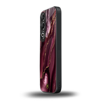 maroon liquid marble back phone cover | glass case for oneplus nord ce 4
