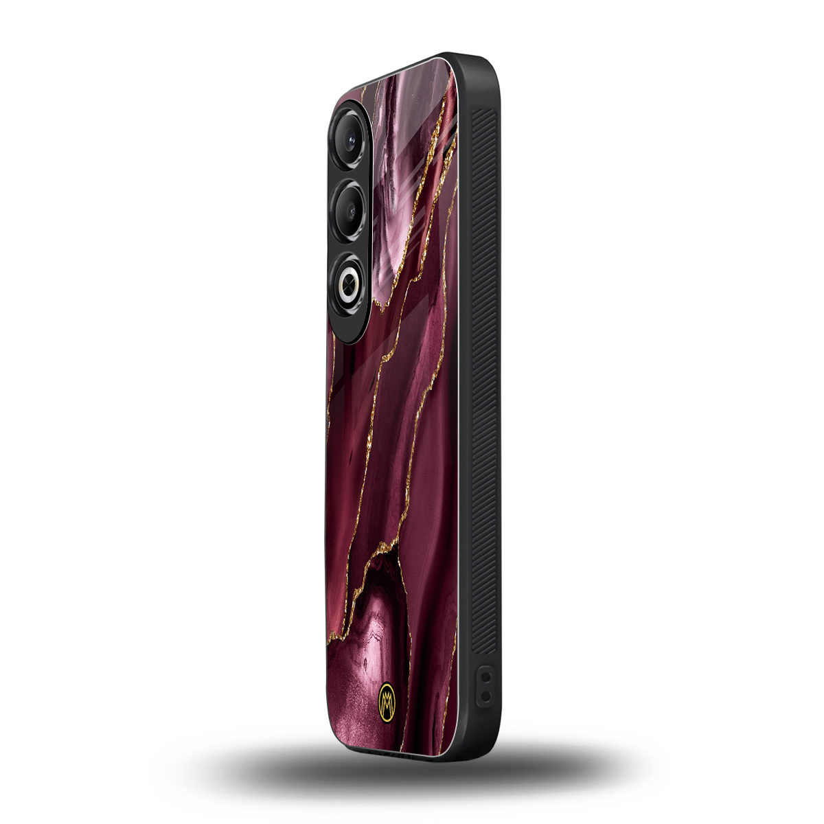 maroon liquid marble back phone cover | glass case for oneplus nord ce 4
