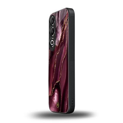 maroon liquid marble back phone cover | glass case for oneplus nord ce 4