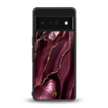 maroon liquid marble back phone cover | glass case for google pixel 6 pro