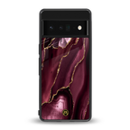 maroon liquid marble back phone cover | glass case for google pixel 6 pro