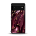 maroon liquid marble back phone cover | glass case for google pixel 6
