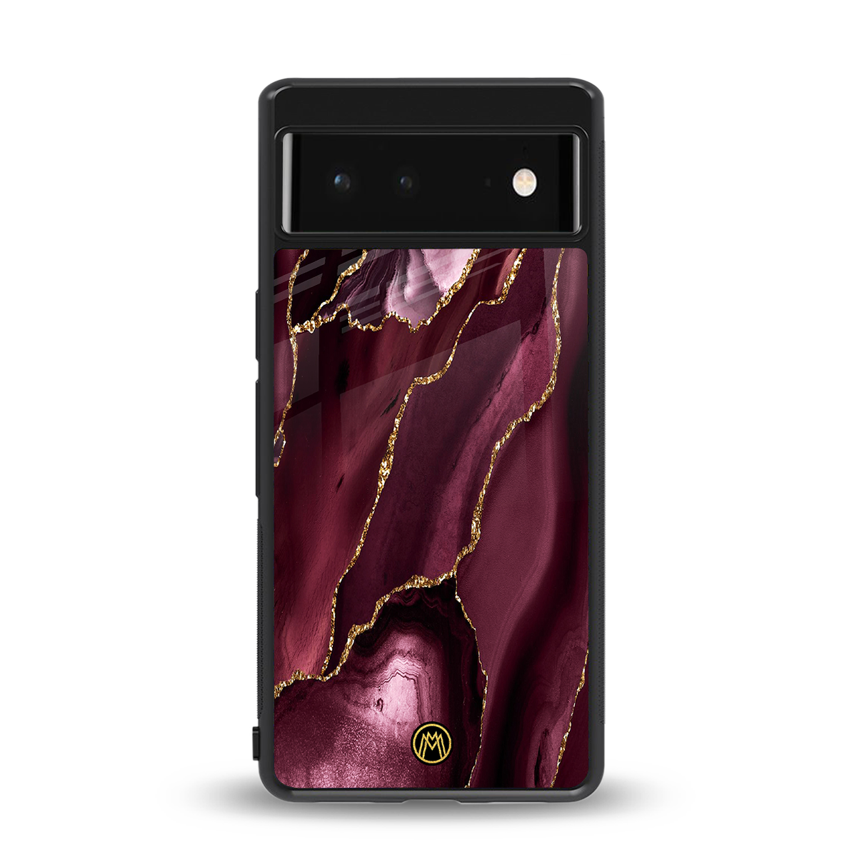 maroon liquid marble back phone cover | glass case for google pixel 6