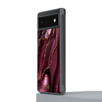 maroon liquid marble back phone cover | glass case for Google Pixel 6A