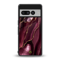 maroon liquid marble back phone cover | glass case for google pixel 7 pro