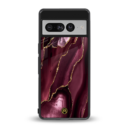 maroon liquid marble back phone cover | glass case for google pixel 7 pro