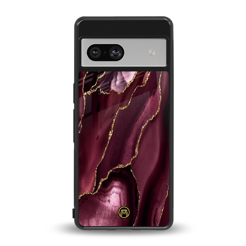 maroon liquid marble back phone cover | glass case for Google Pixel 7