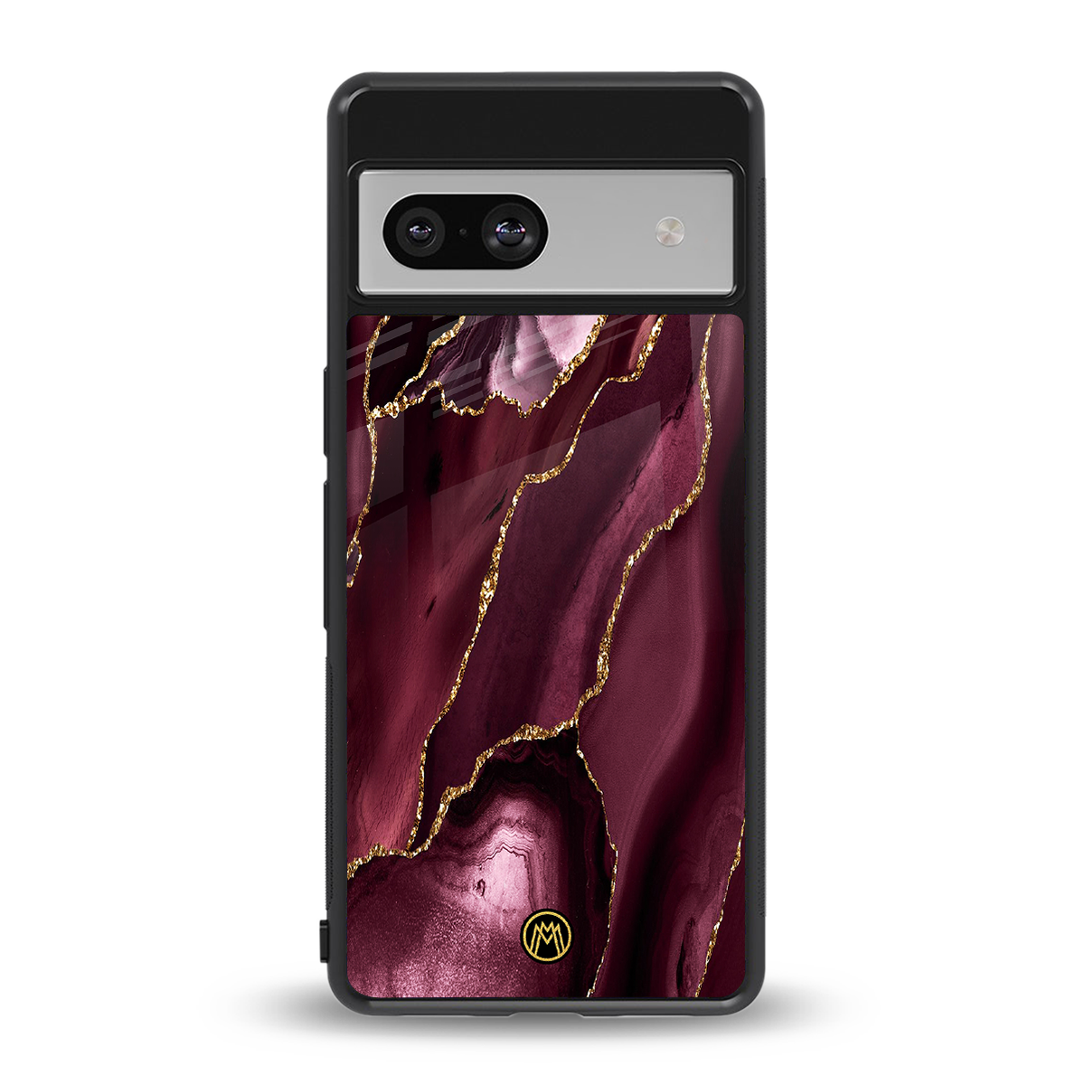 maroon liquid marble back phone cover | glass case for Google Pixel 7A