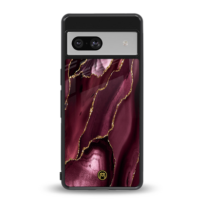maroon liquid marble back phone cover | glass case for Google Pixel 7A