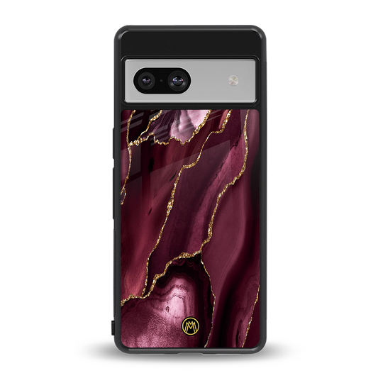 maroon liquid marble back phone cover | glass case for Google Pixel 7A