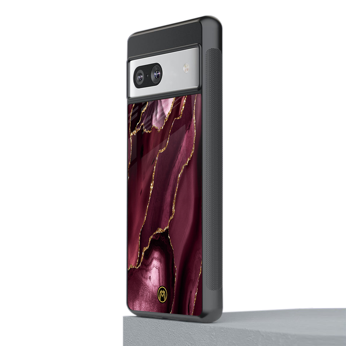 maroon liquid marble back phone cover | glass case for Google Pixel 7A