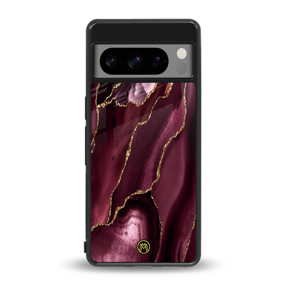 maroon liquid marble back phone cover | glass case for google pixel 8 pro