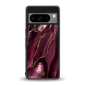maroon liquid marble back phone cover | glass case for google pixel 8 pro