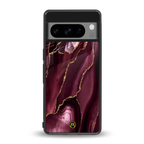 maroon liquid marble back phone cover | glass case for google pixel 8 pro