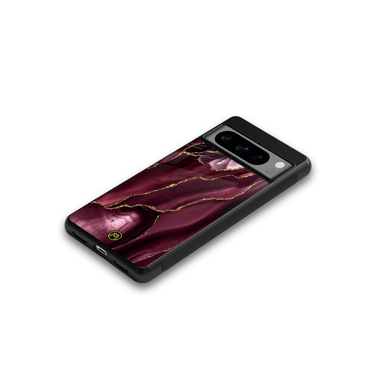 maroon liquid marble back phone cover | glass case for google pixel 8 pro