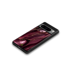 maroon liquid marble back phone cover | glass case for google pixel 8 pro