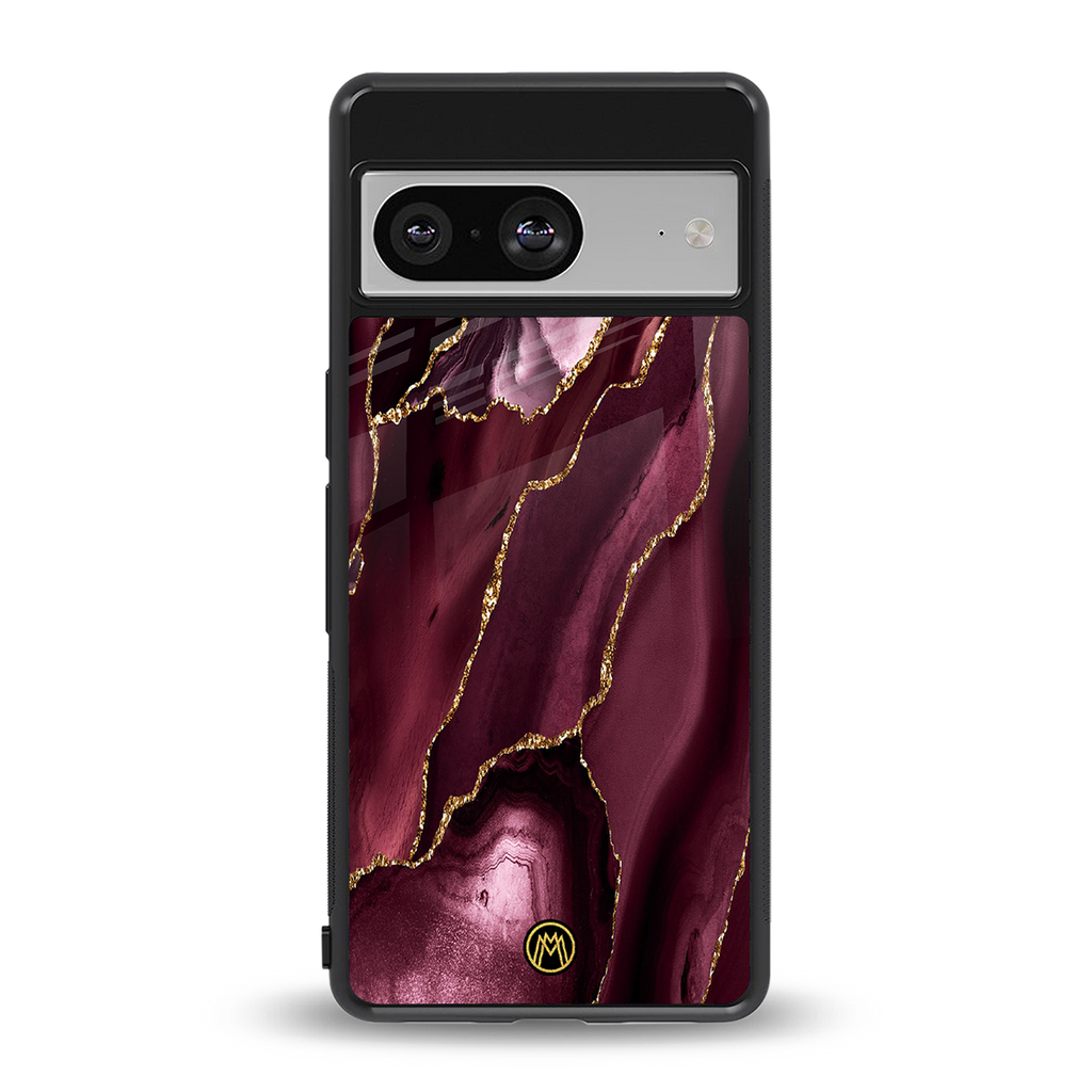 maroon liquid marble back phone cover | glass case for Google Pixel 8