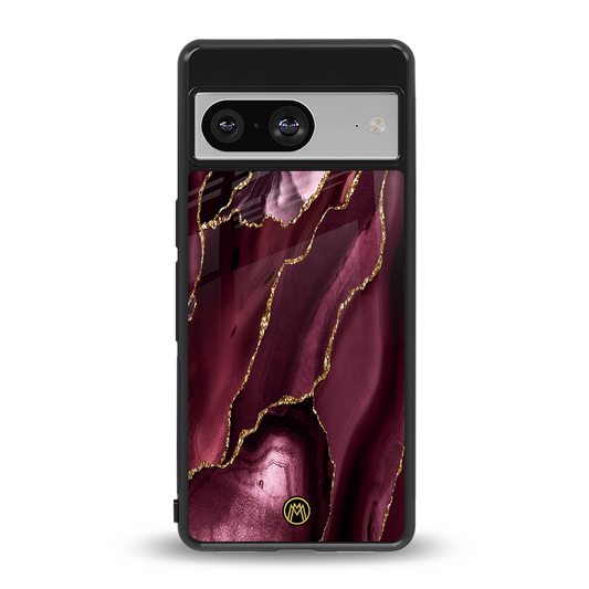 maroon liquid marble back phone cover | glass case for Google Pixel 8