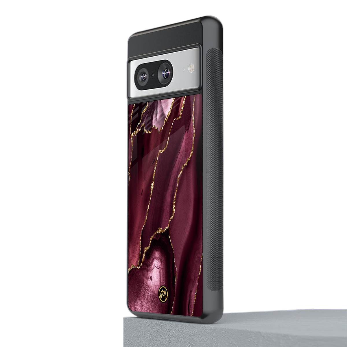 maroon liquid marble back phone cover | glass case for Google Pixel 8