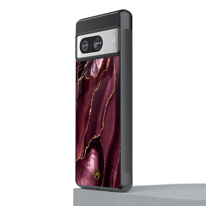 maroon liquid marble back phone cover | glass case for Google Pixel 8