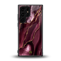 maroon liquid marble back phone cover | glass case for samsung galaxy s23 ultra