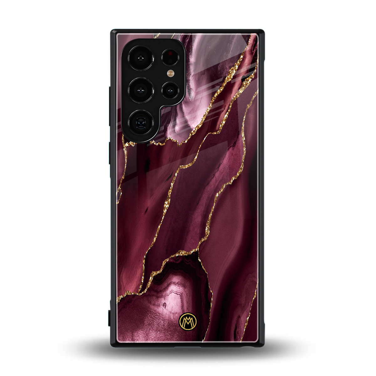 maroon liquid marble back phone cover | glass case for samsung galaxy s23 ultra