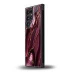 maroon liquid marble back phone cover | glass case for samsung galaxy s23 ultra