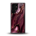 maroon liquid marble back phone cover | glass case for samsung galaxy s25 ultra