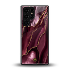 maroon liquid marble back phone cover | glass case for samsung galaxy s25 ultra