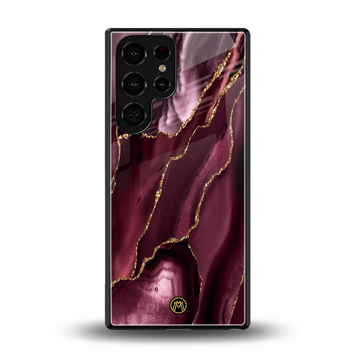 maroon liquid marble back phone cover | glass case for samsung galaxy s25 ultra