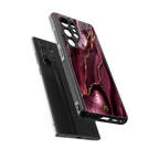 maroon liquid marble back phone cover | glass case for samsung galaxy s25 ultra