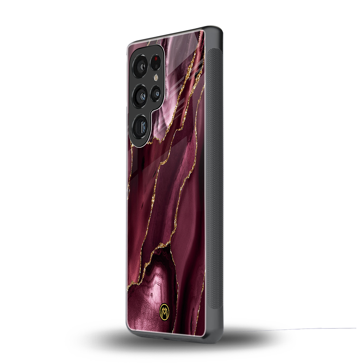 maroon liquid marble back phone cover | glass case for samsung galaxy s25 ultra