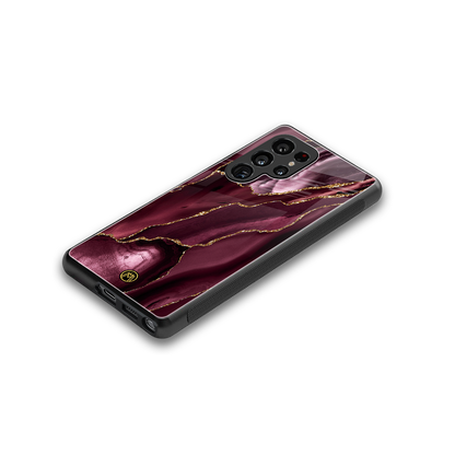 maroon liquid marble back phone cover | glass case for samsung galaxy s25 ultra