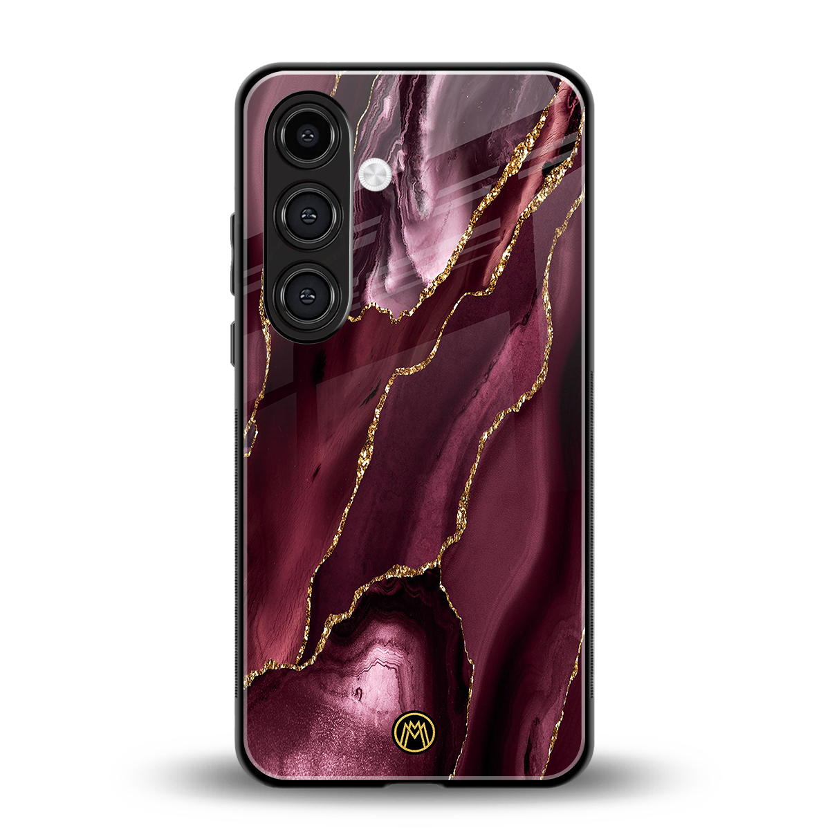 maroon liquid marble back phone cover | glass case for samsung galaxy s24 plus