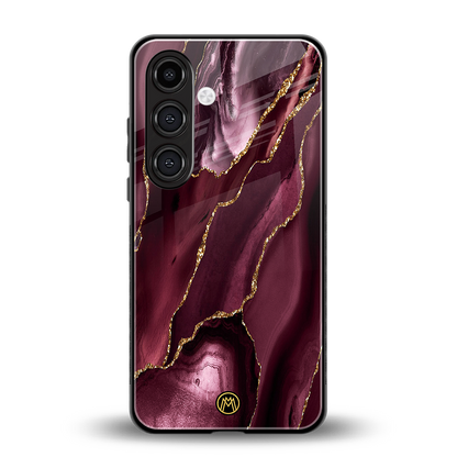 maroon liquid marble back phone cover | glass case for samsung galaxy s24 fe