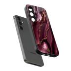 maroon liquid marble back phone cover | glass case for samsung galaxy s25 plus