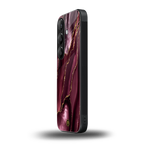 maroon liquid marble back phone cover | glass case for samsung galaxy s25 plus
