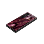 maroon liquid marble back phone cover | glass case for samsung galaxy s24 plus