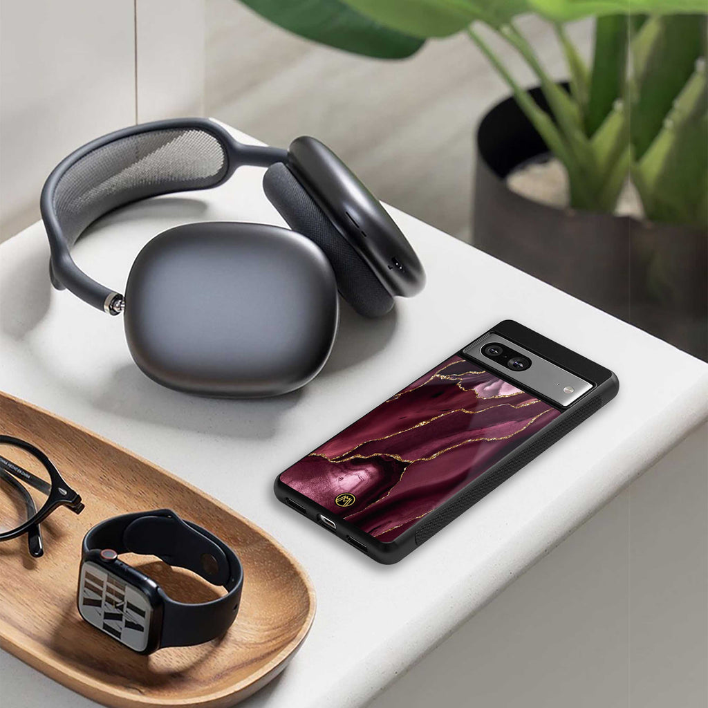 maroon liquid marble back phone cover | glass case for oneplus nord ce 4 lite