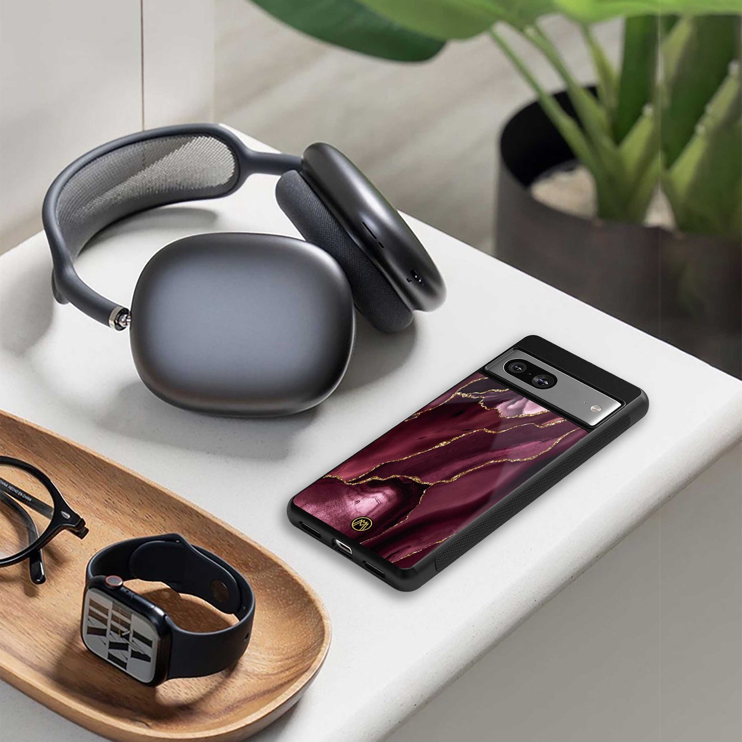 maroon liquid marble back phone cover | glass case for iphone 16e