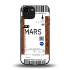mars boarding pass ticket back phone cover | glass case for iphone 13 mini