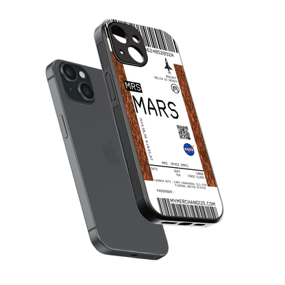 mars boarding pass ticket back phone cover | glass case for iphone 13 mini