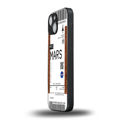 mars boarding pass ticket back phone cover | glass case for iphone 13 mini